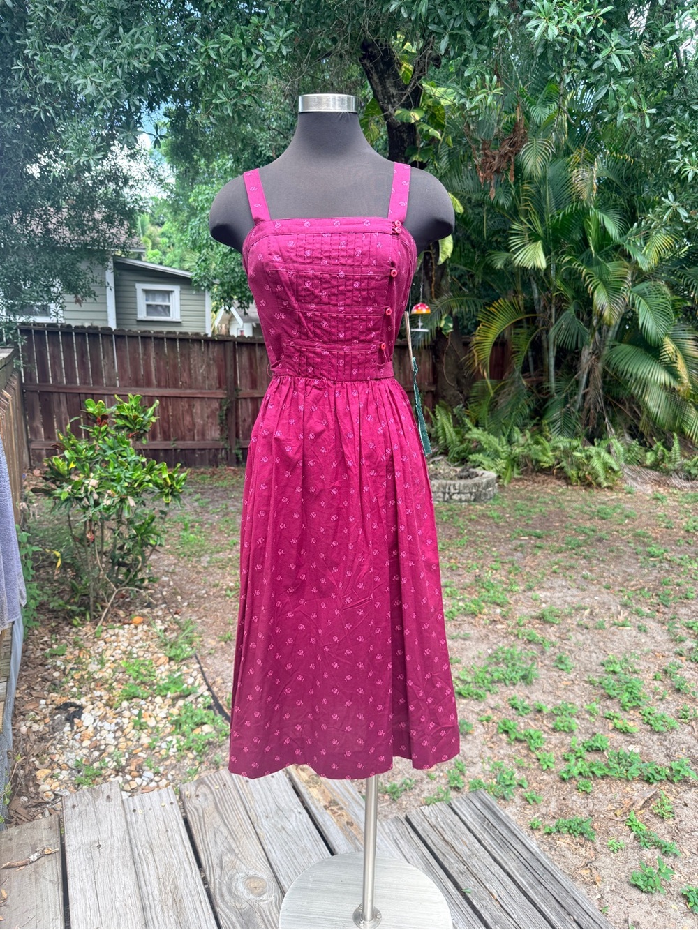 Vintage 1970s Lanz Originals Deadstock NWT Floral Prairie Dress